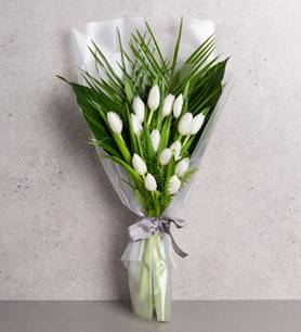 Beyaz lale, ödemiş çiçekçi, lale buketi