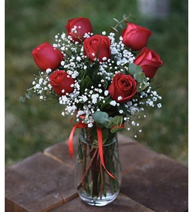 kırmızı, gül, ödemiş gül aranjmanı